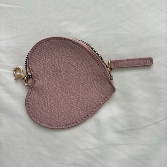 Betsey Johnson Pink Heart Purse Key Chain Coin Purse - Picture 1 of 5